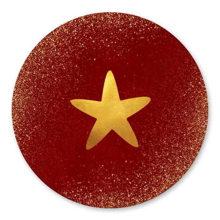 Rood met gouden ster